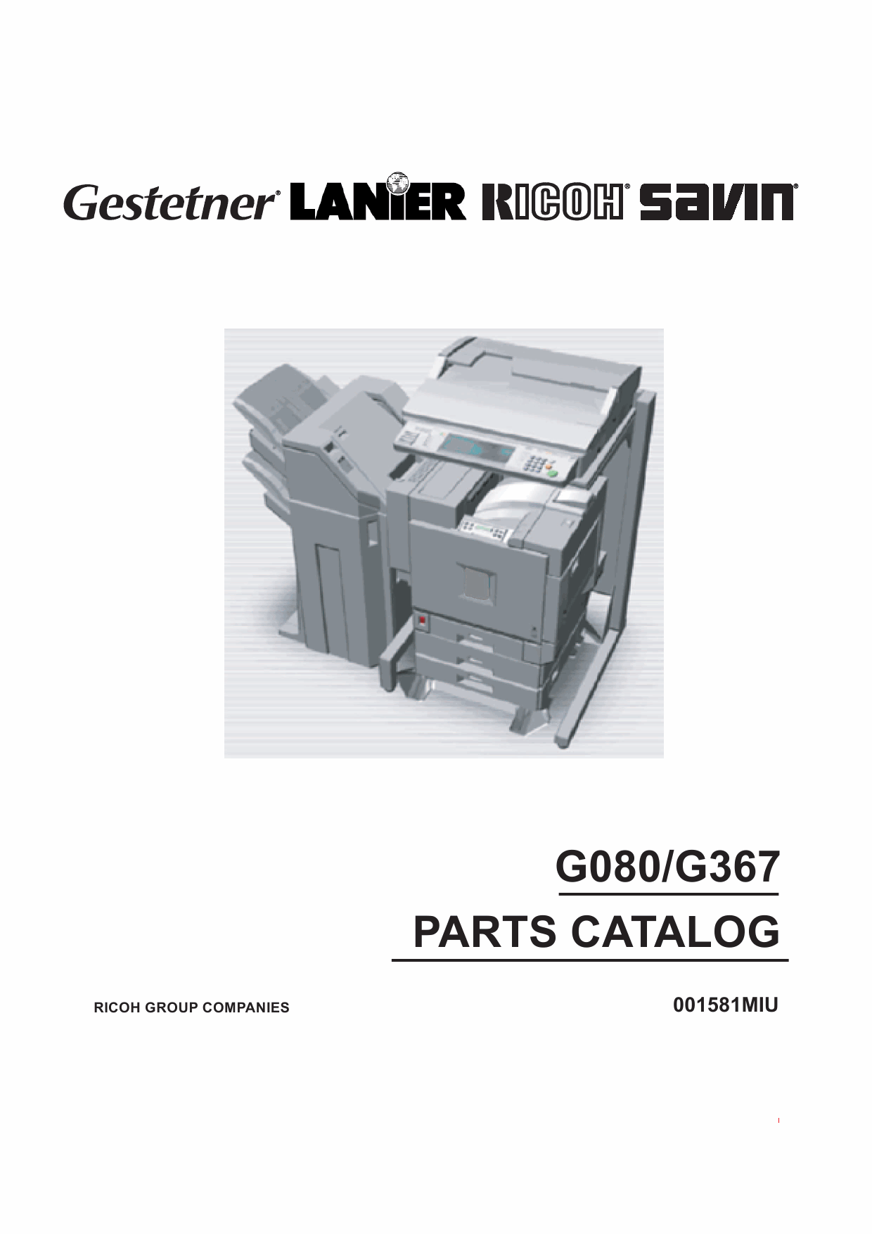 RICOH Options G080 G367 Parts Catalog PDF download-1
